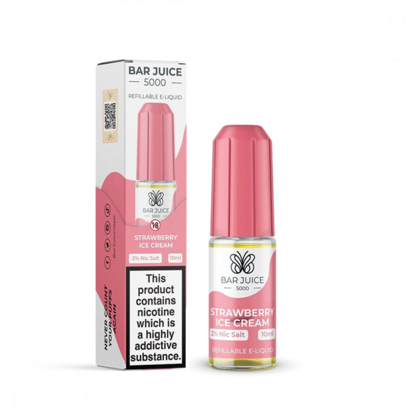 Bar Juice 5000 10Ml Strawberry Ice Cream Flavour (20Mg Nic Salt)