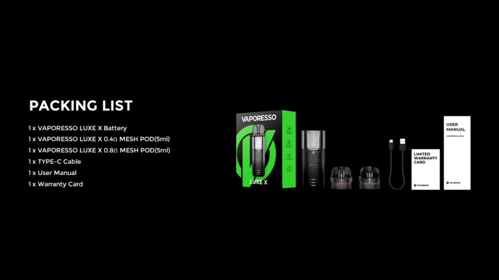 Vaporesso Luxe X Features Specification 12