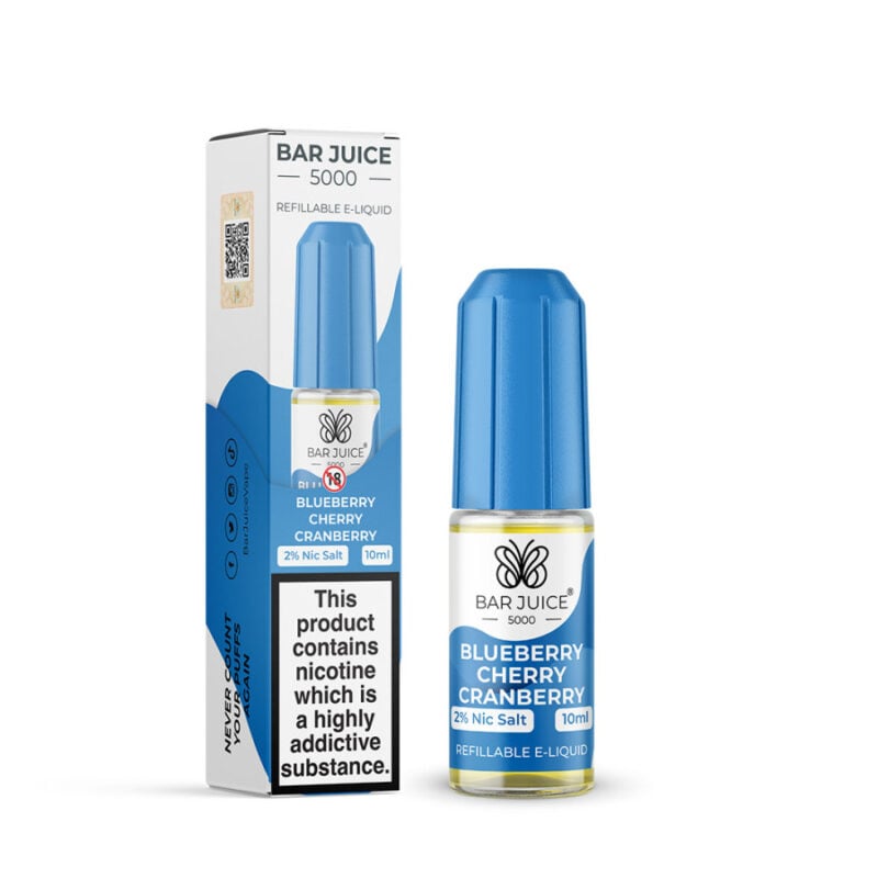 Bar Juice 5000 Blueberry Cherry Cranberry Flavour (20Mg Nic Salt) (10Ml)