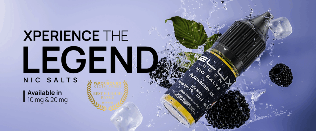 Elux Legend Nic Salt Range: 40+ Bold Flavours, Award-Winning Quality 2 Elux Banner Blackberry Ice